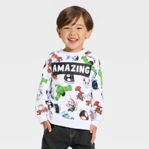 Marvel Kids Hoodie - White with Red, Green, and Black Superhero Design